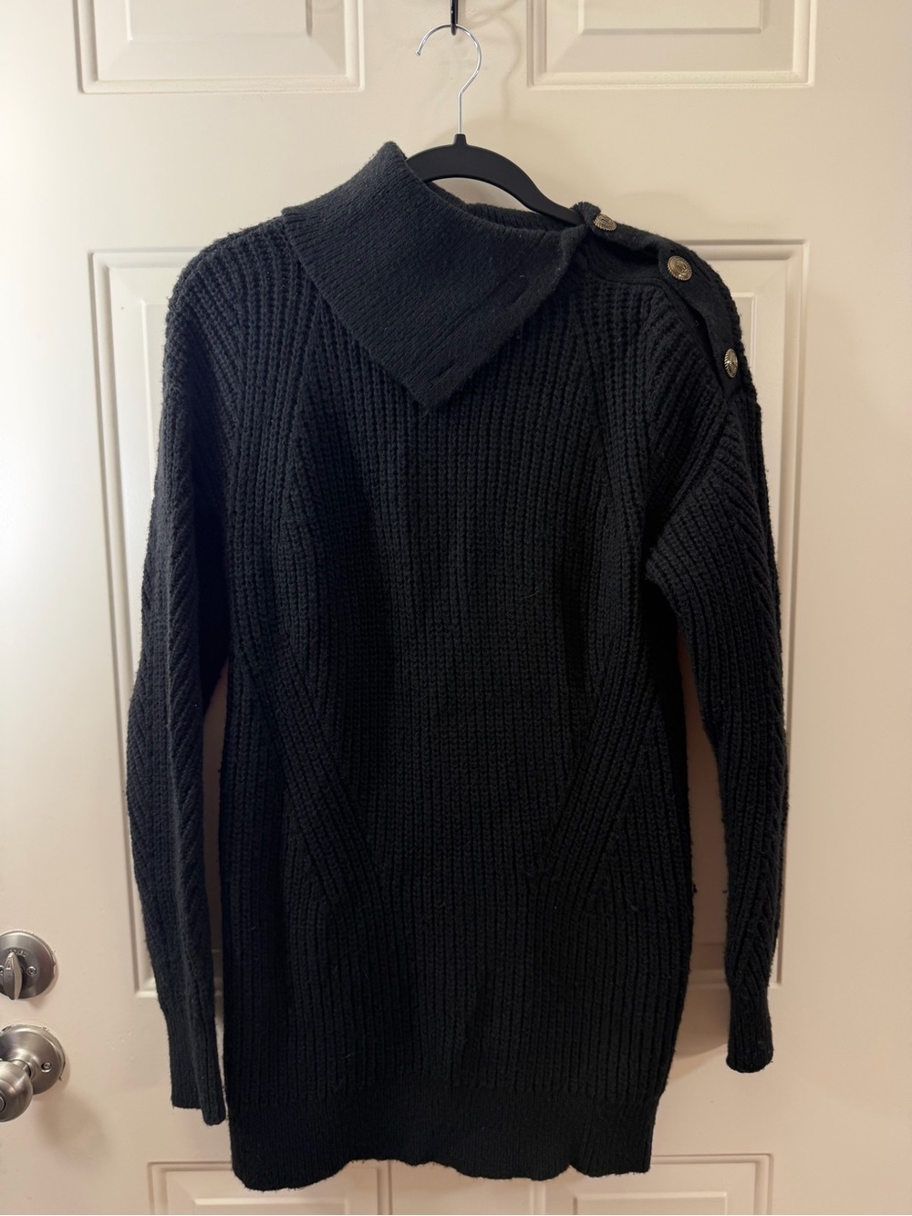 Marciano Guess DORIS Dress Women’s XS Black Knit Button Collar Mini Dress